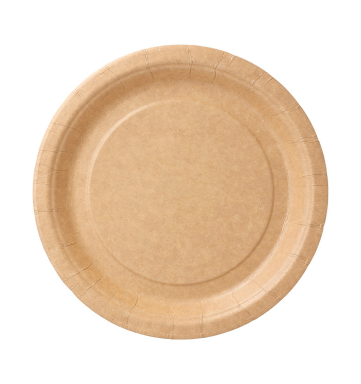 Assiette en Papier Biocoated Naturel Ø18cm (20 Utés)