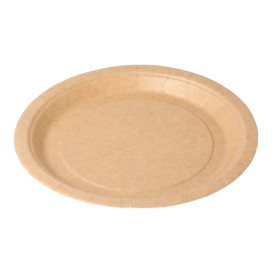 Assiette en Papier Biocoated Naturel Ø18cm (20 Utés)