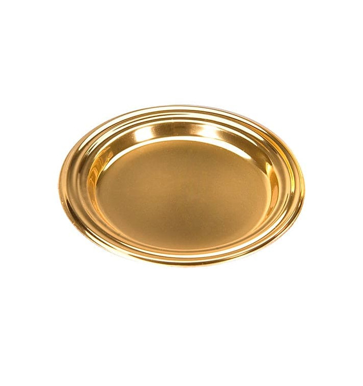 Mini Assiette à Dessert en Plastique Doré Ronde 8cm Mini Assiette à Dessert en Plastique Doré Ronde 8cm