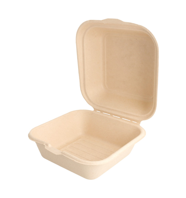 Boîte en Canne à Sucre Naturel 152x152x84mm (600 Utés) Boîte en Canne à Sucre Naturel 152x152x84mm (600 Utés)