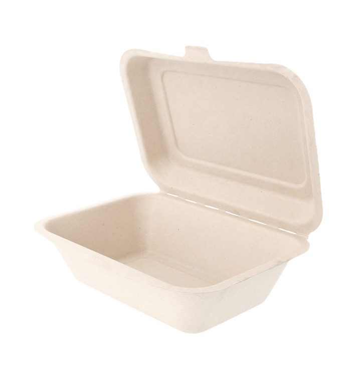 Boîte en Canne à Sucre naturel 136x182x64mm (50 Utés) Boîte en Canne à Sucre naturel 136x182x64mm (50 Utés)