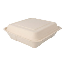 Boîte en Canne à Sucre Naturel 225x225x75mm (50 Utés)