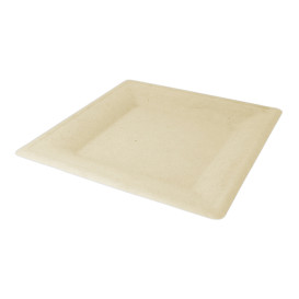 Assiette Carrée Canne à Sucre Naturel 160x160mm (50 Utés)