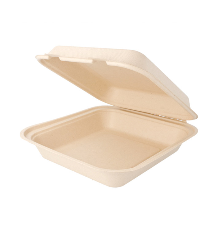 Boîte Bio en Canne à Sucre Naturel 20x20x7,5cm (250 Utés) Boîte Bio en Canne à Sucre Naturel 20x20x7,5cm (250 Utés)