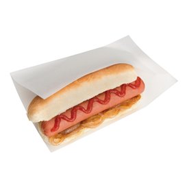 Sachet Ouverture Latérale Hot Dog 20x13/10cm Blanc (5000 Utés)