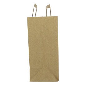 Sacs en Papier Kraft avec Anses Plates 80g/m² 26+14x29cm (250 Unités)