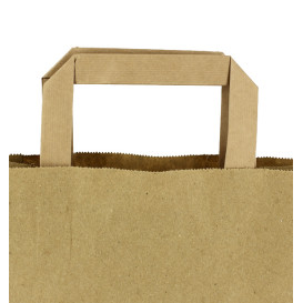 Sacs en Papier Kraft avec Anses Plates 80g/m² 32+21x26cm (50 Unités)