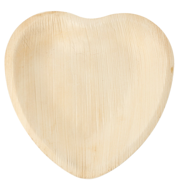 Assiette Coeur Feuilles de Palmier 16,5x16x5x2,5cm (200 Unités)