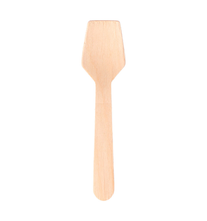 Petite Cuillère en Bois pour Glace 70mm (100 Unités) Petite Cuillère en Bois pour Glace 70mm (100 Unités)
