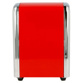 Distributeur à Serviettes Inoxydable Rouge 10,5x9,7x14cm  (1 Uté)