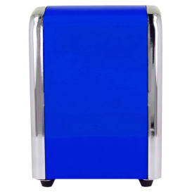 Distributeur à Serviettes Inoxydable Bleu 10,5x9,7x14cm (12 Utés)