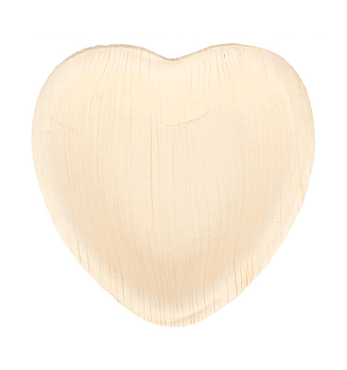 Assiette Coeur Feuilles de Palmier 10x10x1,5cm (25 Unités) Assiette Coeur Feuilles de Palmier 10x10x1,5cm (25 Unités)