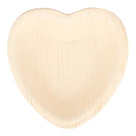 Assiette Coeur Feuilles de Palmier 10x10x1,5cm (200 Unités)