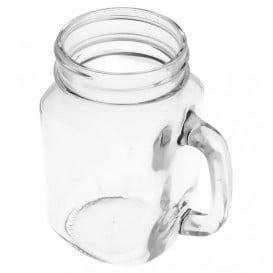 Pichet en Verre avec Couvercle et Paille 450 ml (24 Utés)