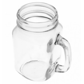 Pichet en Verre avec Couvercle et Paille 450 ml (1 Uté)