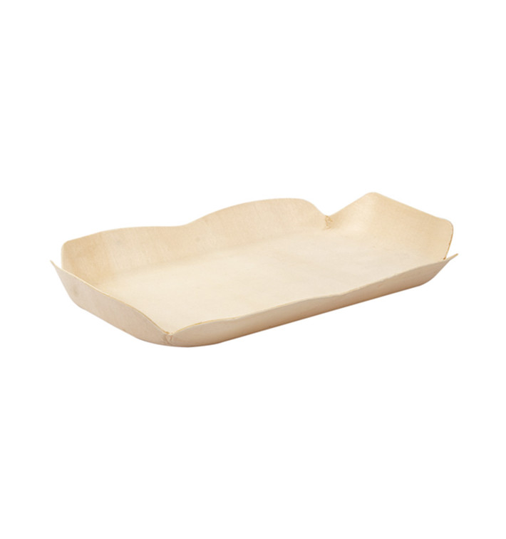 Barquette jetable en bois Rectangulaire 16,5x11x2 cm (50 Utés) Barquette jetable en bois Rectangulaire 16,5x11x2 cm (50 Utés)