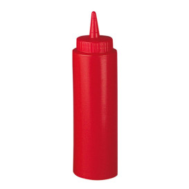 Bouteille pour Sauces Plastique Rouge 240ml (72 Utés)