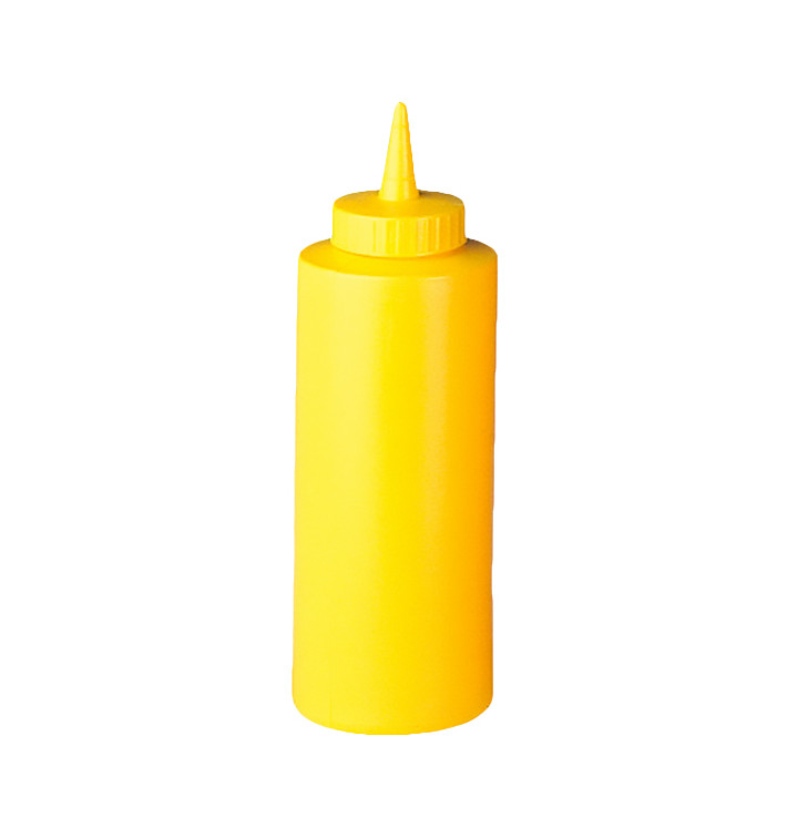 Bouteille pour Sauces Plastique Jaune 360ml (72 Utés)