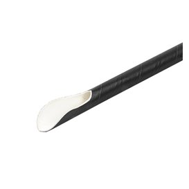 Paille Cuillère Papier Noir Emballée Blanc Ø8mm 21cm (100 Utés)