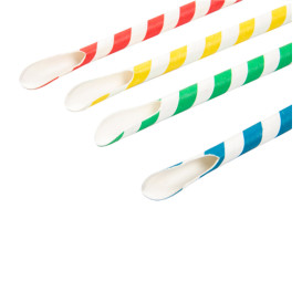 Paille Cuillère Papier Assortiment Ø8mm 21cm (100 Utés)