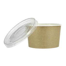 Pot en Carton Kraft avec couvecle PP 16 Oz/473ml (25 Utés)