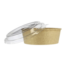 Pot en Carton Kraft-Kraft avec couvecle RPET 38 Oz/1120 ml (25 Utés) Pot en Carton Kraft-Kraft avec couvecle RPET 38 Oz/1120 ml (25 Utés)