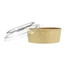 Pot en Carton Kraft-Kraft avec couvecle RPET 19 Oz/550 ml (300 Utés)