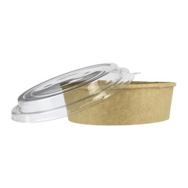 Pot en Carton Kraft-Kraft avec couvecle RPET 33Oz/1000 ml (100 Utés)