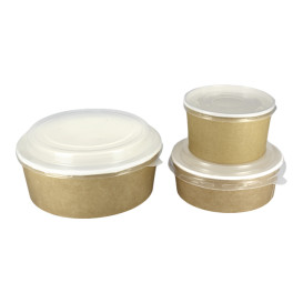 Pot en Carton Kraft avec couvecle PP 38 Oz/1120ml (25 Utés)