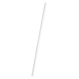 Paille Droite Papier Blanc Ø6mm 20cm (250 Utés)