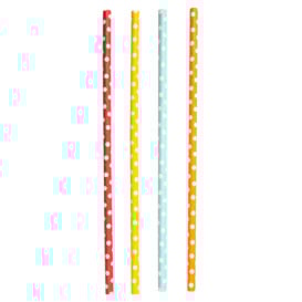 Paille Droite Papier Points Ø6mm 21cm (250 Utés)