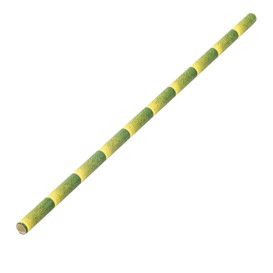 Paille Droite Papier Bambou Ø6mm 21cm (250 Utés)