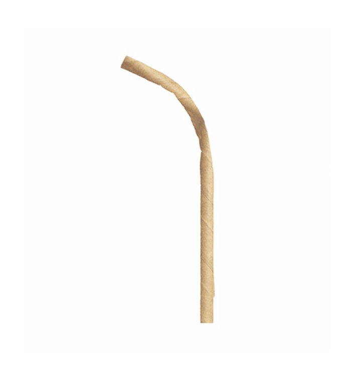 Paille Flexible Papier Kraft Ø6mm 230mm (3.000 Utés) Paille Flexible Papier Kraft Ø6mm 230mm (3.000 Utés)