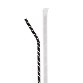 Paille Flexible Papier Noir Emballé Ø6mm 230mm (3.000 Utés)