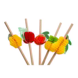 Paille en papier droite assortie de fruits Ø6mm 23cm (2.400 Uds)