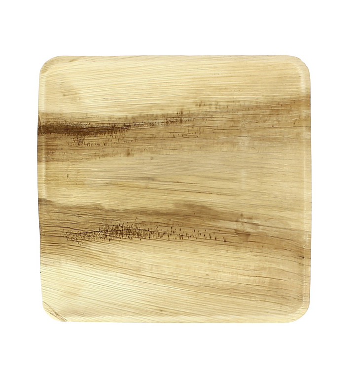 Assiette carrée en Feuilles de Palmier 24x24cm (200 Utés) Assiette carrée en Feuilles de Palmier 24x24cm (200 Utés)