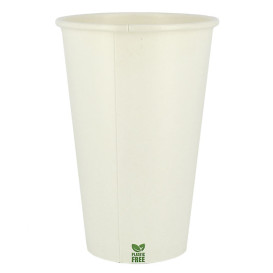 Gobelet en Carton sans Plastique 16 Oz/480ml Blanc Ø9cm (50 Unités)