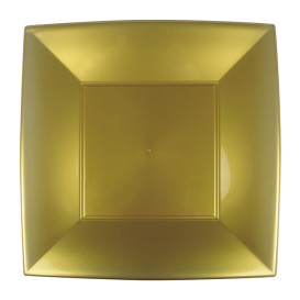 Assiette Plastique Réutilisable Plate Doré PP 290mm (144 Utés)