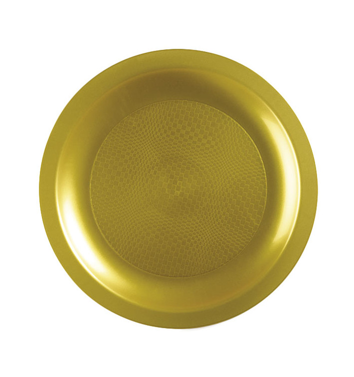 Assiette Plastique Réutilisable Plate Or PP Ø185mm (25 Utés) Assiette Plastique Réutilisable Plate Or PP Ø185mm (25 Utés)