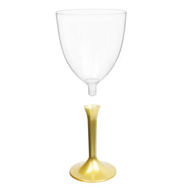 Flûte en Plastique Vin Pied Or 300ml 2P (20 Utés)