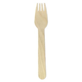 Set de Fourchette, Couteau, Cuillère et Serviette en Bois 20,5cm (25 Utés)