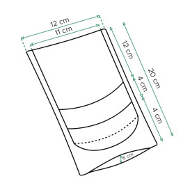 Sac DoyPack avec fermeture et fenêtre Blanc 12+6x20cm (1000 Utés)