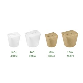 Boîte à Repas 100% ECO Effet Kraft 16Oz/480ml (500 Utés)
