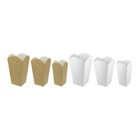 Etuis à Pop-Corn Petit  Blanc 45 gr 6,5x8,5x15cm (700 Unités)