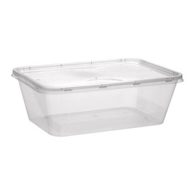 Barquette et Couvercle Plastique Transparent 1.000ml (300 Utés)