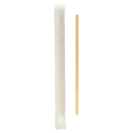 Agitateur à Café en Bois 140mm Emballé (500 Unités)