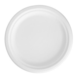 Assiette en Canne à Sucre Blanc Ø17 cm (50 Unités)