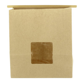 Sac SOS Kraft avec fermeture et fenêtre 20+8x23cm (500 Utés)