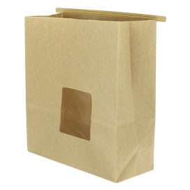 Sac SOS Kraft avec fermeture et fenêtre 20+8x23cm (50 Utés)