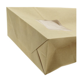 Sac SOS Kraft avec fermeture et fenêtre 20+8x23cm (50 Utés)